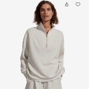 Varley Hawley Light Gray Quarter-Zip Sweater